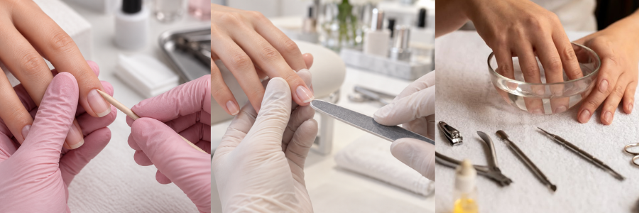 Proper nail preparation before gel polish application